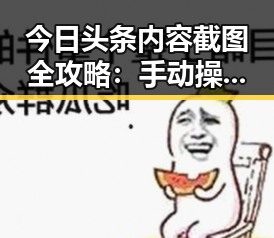 今日头条内容截图全攻略:手动操作与工具推荐
